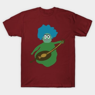 Cute Creature Musician Cartoon T-Shirt